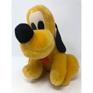Vintage Pluto Plush Disneyland Walt Disney World Sitting Dog 10" Stuffed Animal